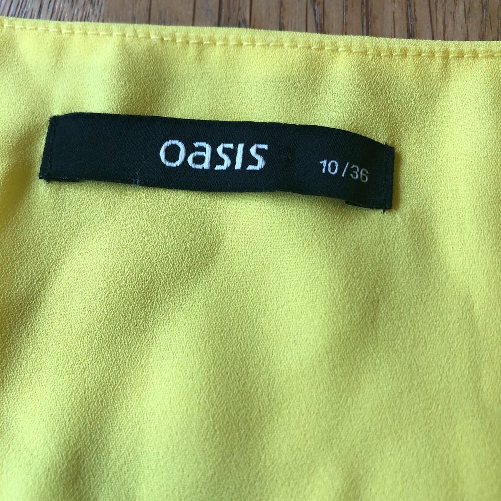 Oasis Yellow Blouse Size 10/36 - Picture 4 of 11